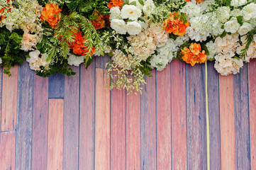 Fototapeta na wymiar wedding flower backdrop background