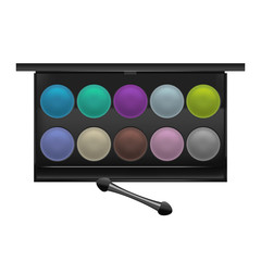 Realistic Detailed Color Shadows Palette Cosmetic Product. Vector