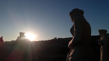 Coucher de soleil sur Lyon, depuis le toit terrasse de l'opéra