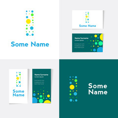 Creative Letter I design vector template on The Business Card Template. Abstract Colorful Alphabet .Friendly funny.ABC Typeface.Type Characters Logotype symbols.Abstract Colorful Alphabet