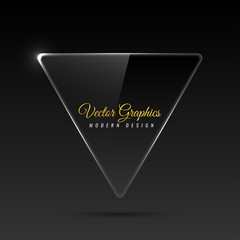 Glass banner. Transparent geometric shapes.