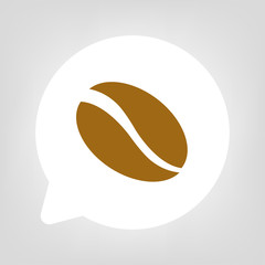 Fototapeta premium Kreis Sprechblase - Kaffeebohne