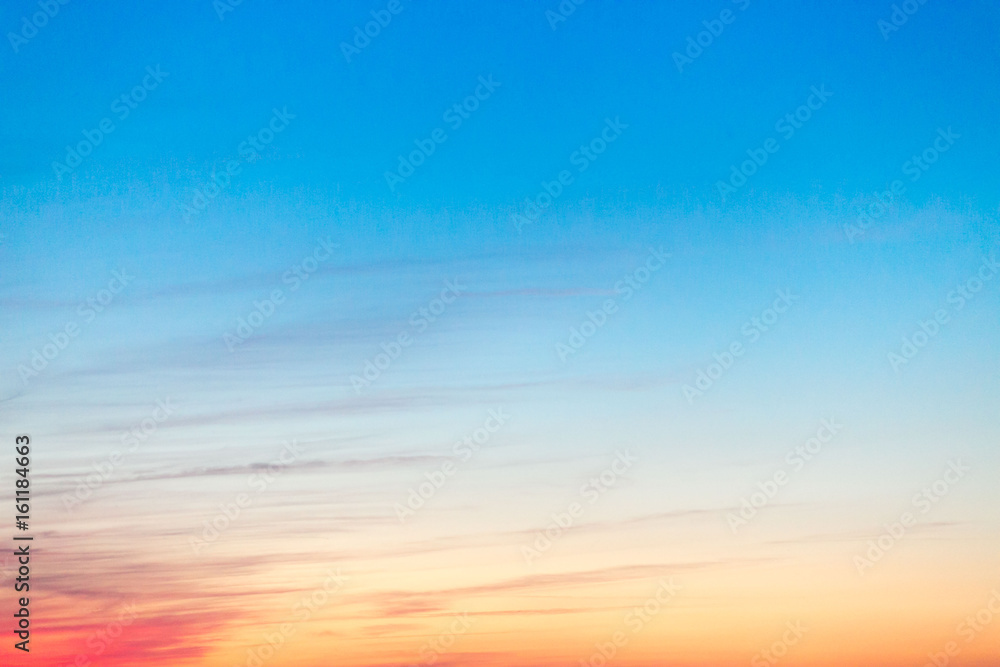 Wall mural the evening sky in bright colors. natural gradient