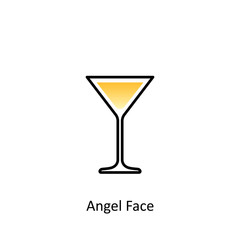 Angel Face cocktail icon in flat style