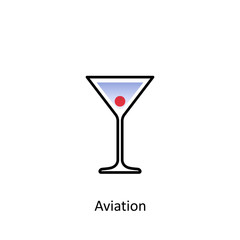 Aviation cocktail icon in flat style