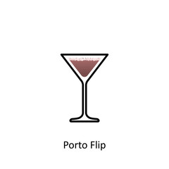 Porto Flip cocktail icon in flat style
