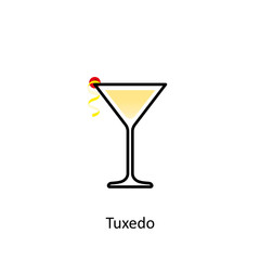 Tuxedo cocktail icon in flat style