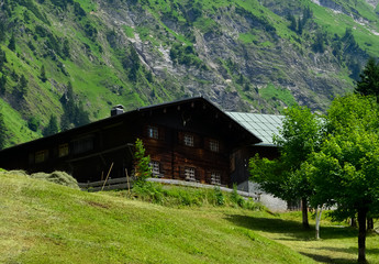 Fototapeta na wymiar Bergbauernhof Einöpdsbach Oberstdorf Allgäuer Alpen