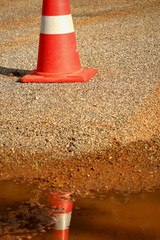 Traffic cones and shadows
