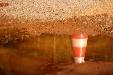 Traffic cones and shadows