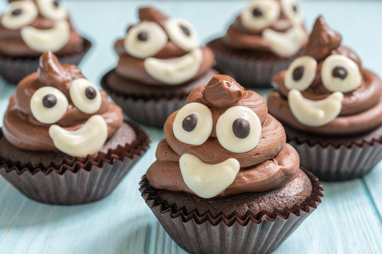 poop emoji cupcakes