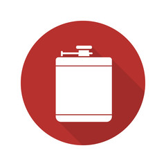 Hip flask flat design long shadow icon