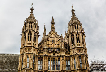 Naklejka premium View of a part of the Palace of Westminster, seat of the Parliament of the UK