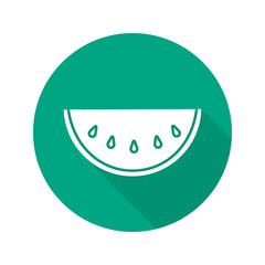 Watermelon slice flat design long shadow icon