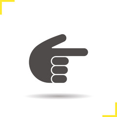Point right hand gesture glyph icon
