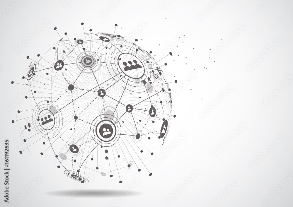 Poster global network connection. world map point and line composition concept of global business. vector i