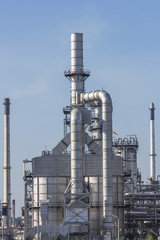 Refinery tower in petrochemical industrial plant 
