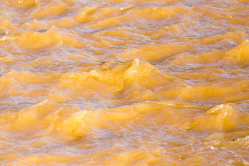 Dirty water in a stormy river as a background