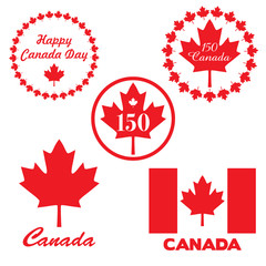 red Canada day graphics