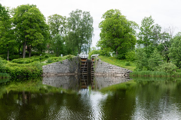 Fototapeta na wymiar Lock gate in Fagersta Sweden