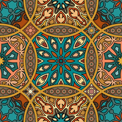 Seamless pattern. Vintage decorative elements. Hand drawn background. Islam, Arabic, Indian, ottoman motifs. Perfect for printing on fabric or paper.