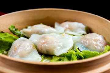 Chinese food dim sum on plate