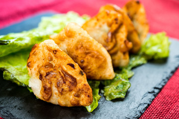 Chinese food Fried dumplings on plate