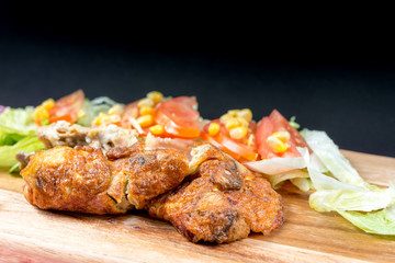 omelet with ham tomato and green salad