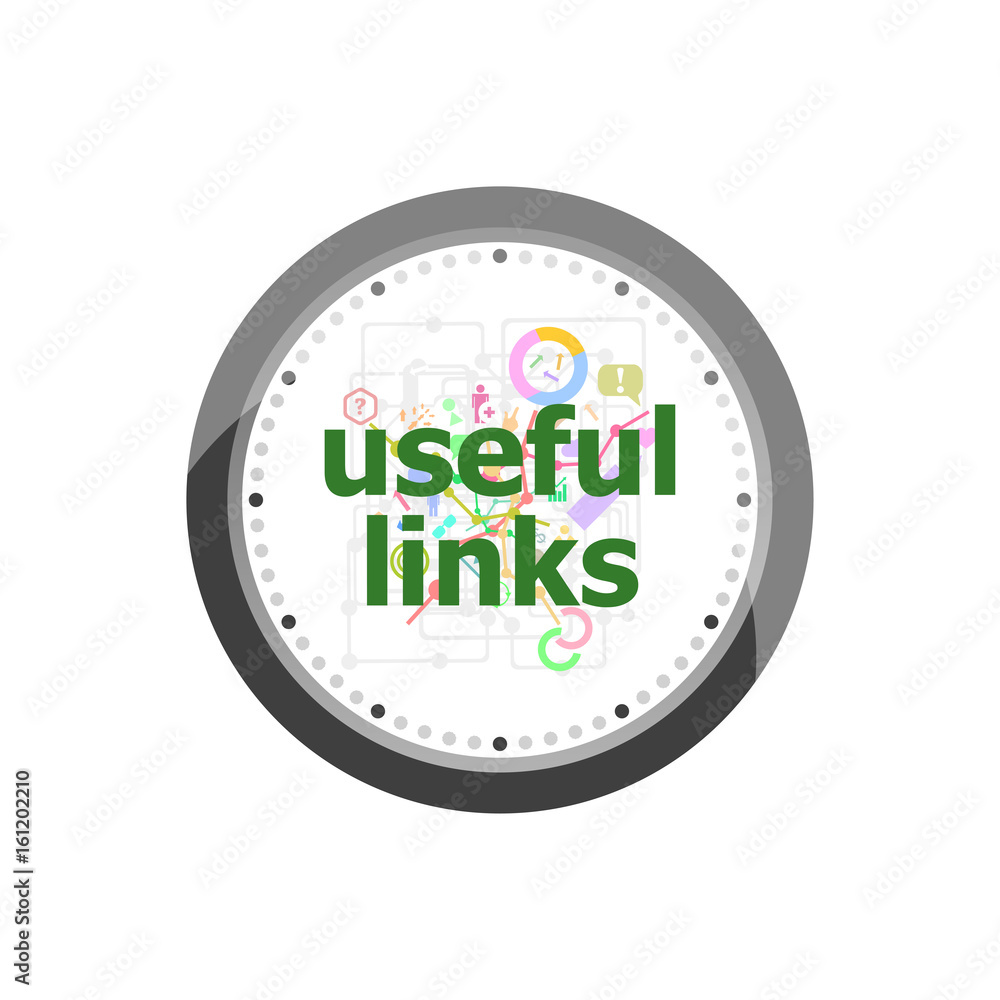 Poster text useful links on digital background. information concept . set of modern flat design concept ico