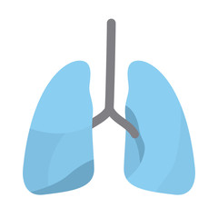 colorful silhouette without contour respiratory system vector illustration