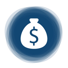 Abstract round button - money bag - dollar