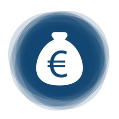 Abstract round button - money bag - euro