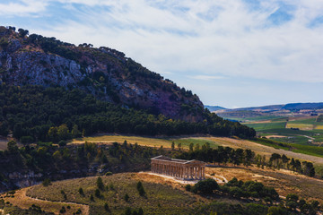 Fototapeta na wymiar Historical Landscape of Segesta, famous for the temple and theater