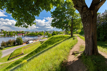 Fototapeta na wymiar Lappeenranta, Finland - Saimaa lake in the center of the Lappeenranta. View from the fort.