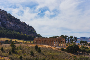Fototapeta premium Historical Landscape of Segesta, famous for the temple and theater