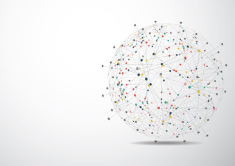 Global network connection. World map point and line composition concept of global business. Vector Illustration