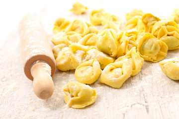 raw italian pasta,tortellini