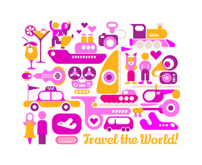 Travel the World vector poster design