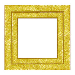 blue vintage picture and photo frame isolated on white background