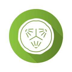 Cucumber slice flat design long shadow icon