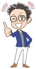 肯定するクリエイター風の男性