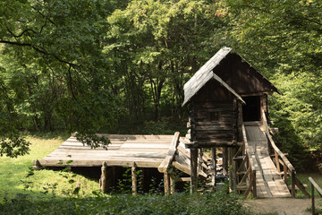 Spectacular water mills in ASTRA Museum of Traditional Folk Civilization - the largest open air museum in Romania and one of the largest in Europe.