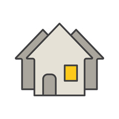 Real estate market color icon