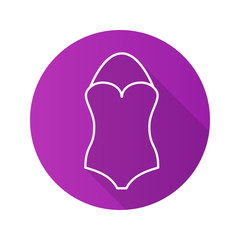 Swimsuit flat linear long shadow icon