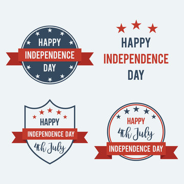American Independence Day 4th of July. United Stated independence day greeting. Fourth of July typographic flat design for greeting card, banner, background, flyer, and cover.