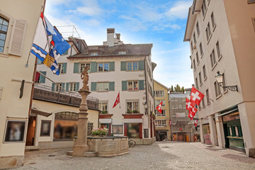 Zurich, Square Rennweg / Strehlweg / Glockengasse