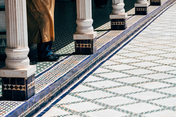 colorful tiles at marrakech palace