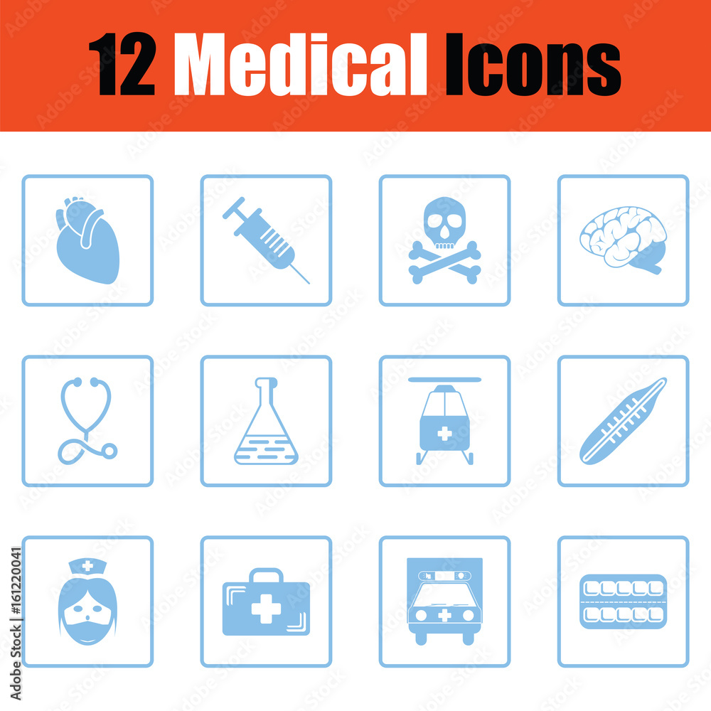 Wall mural medical icon set