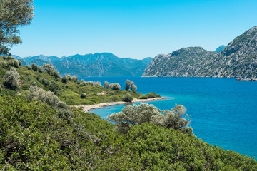 Fototapeta na wymiar Landscape of the Aegean coast