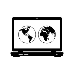 Laptop vector icon on white background